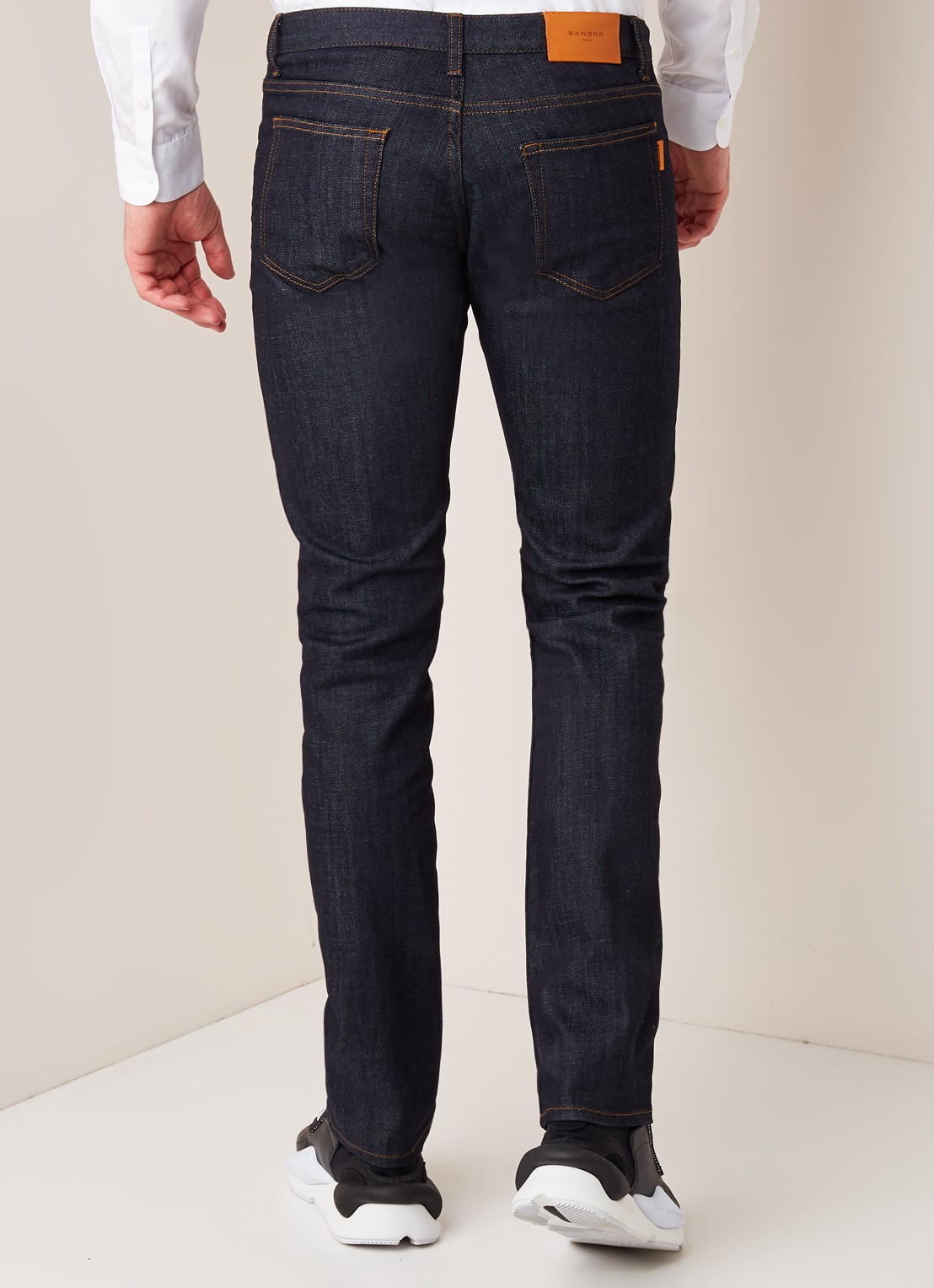 Sandro Slim fit jeans met donkere wassing - achterkant 5 indigo