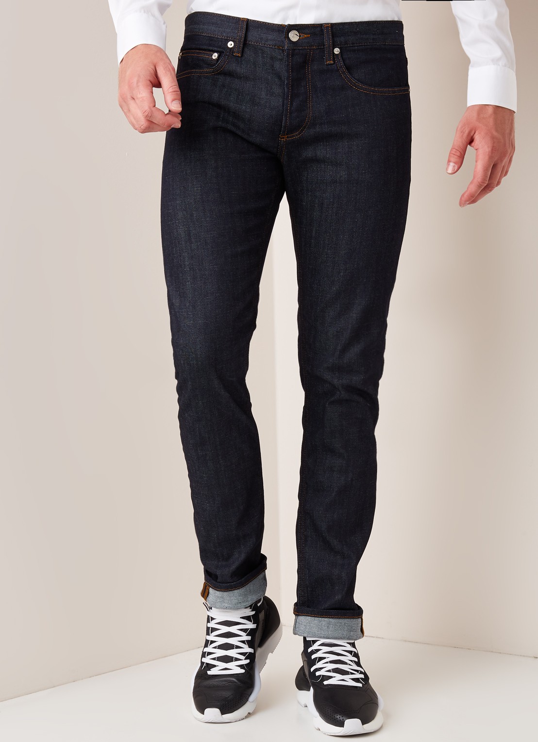 Sandro Slim fit jeans met donkere wassing - detail 3 indigo