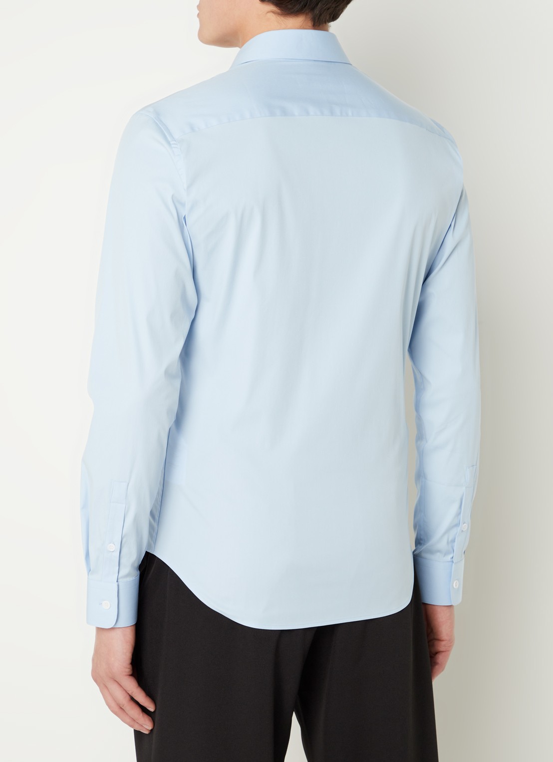 Sandro Slim fit overhemd met stretch - achterkant 3 lichtblauw
