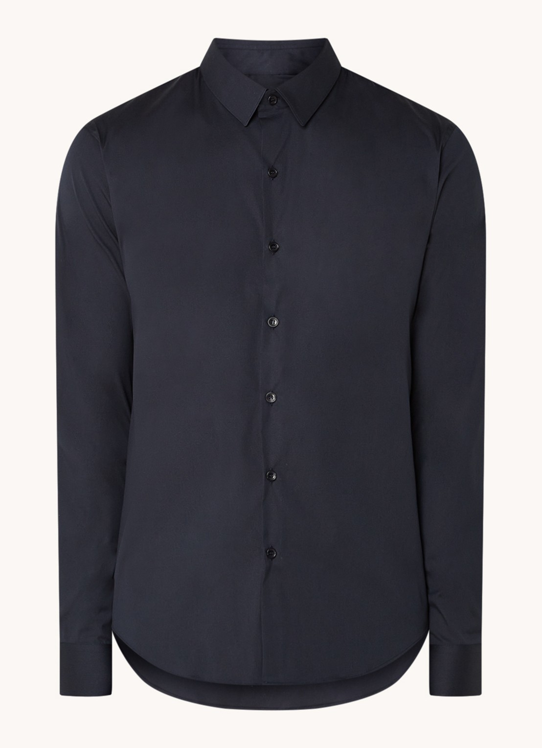 Sandro Slim fit overhemd met stretch - voorkant donkerblauw