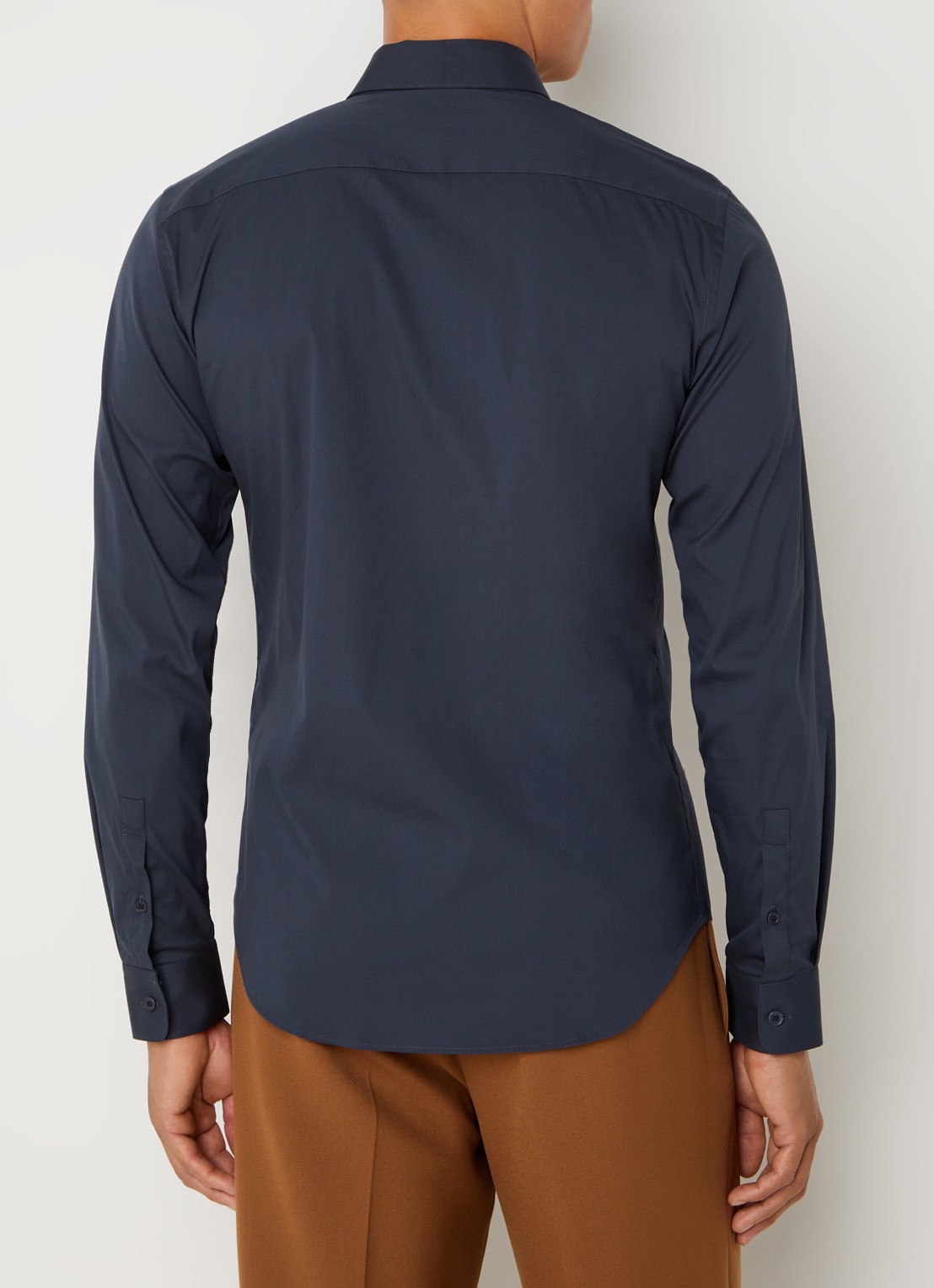 Sandro Slim fit overhemd met stretch - achterkant 5 donkerblauw