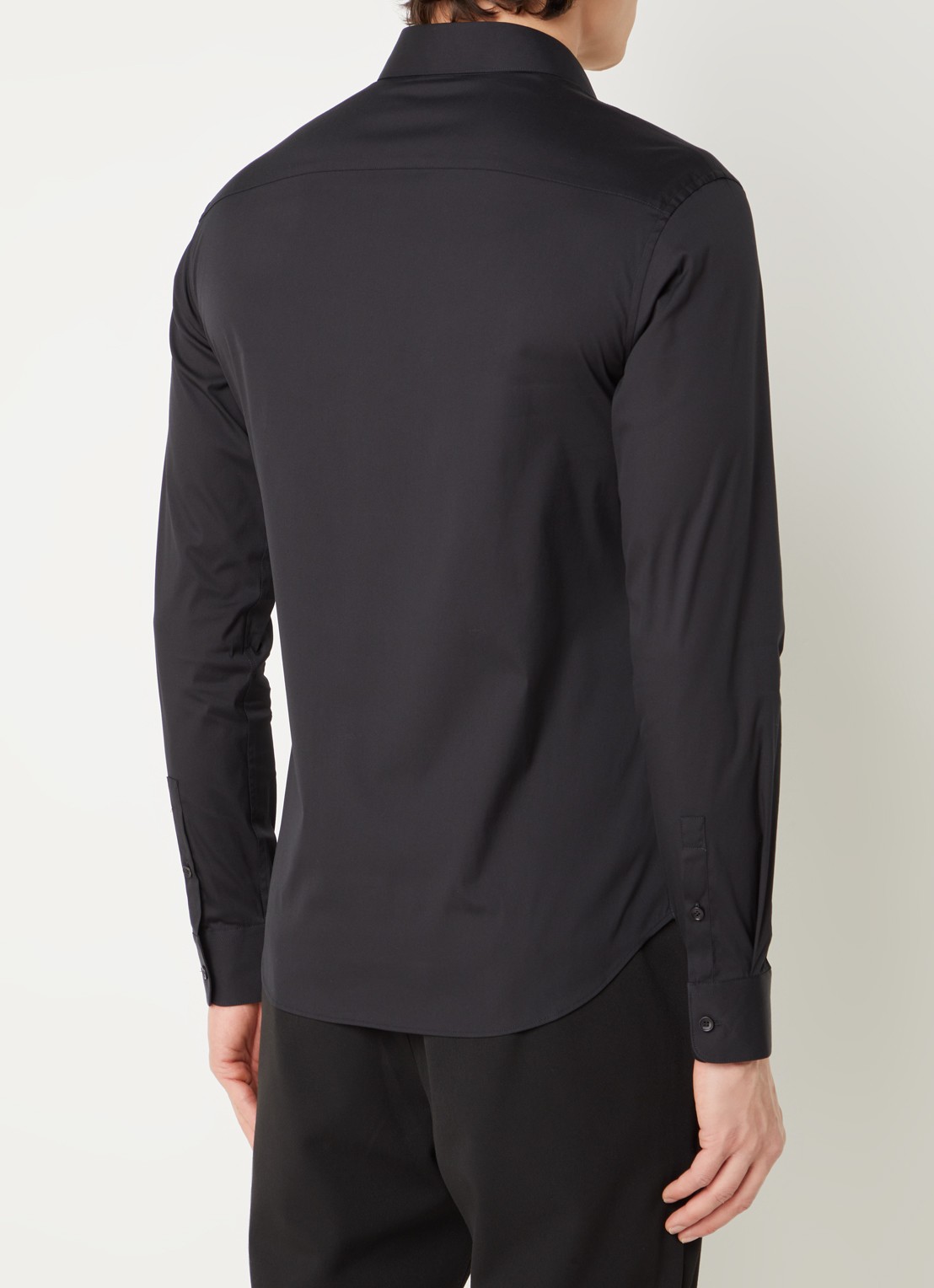 Sandro Slim fit overhemd met stretch - achterkant 4 zwart