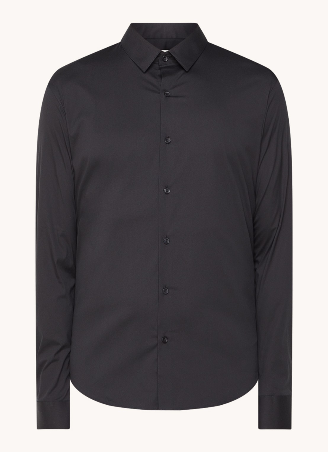 Sandro Slim fit overhemd met stretch - voorkant zwart