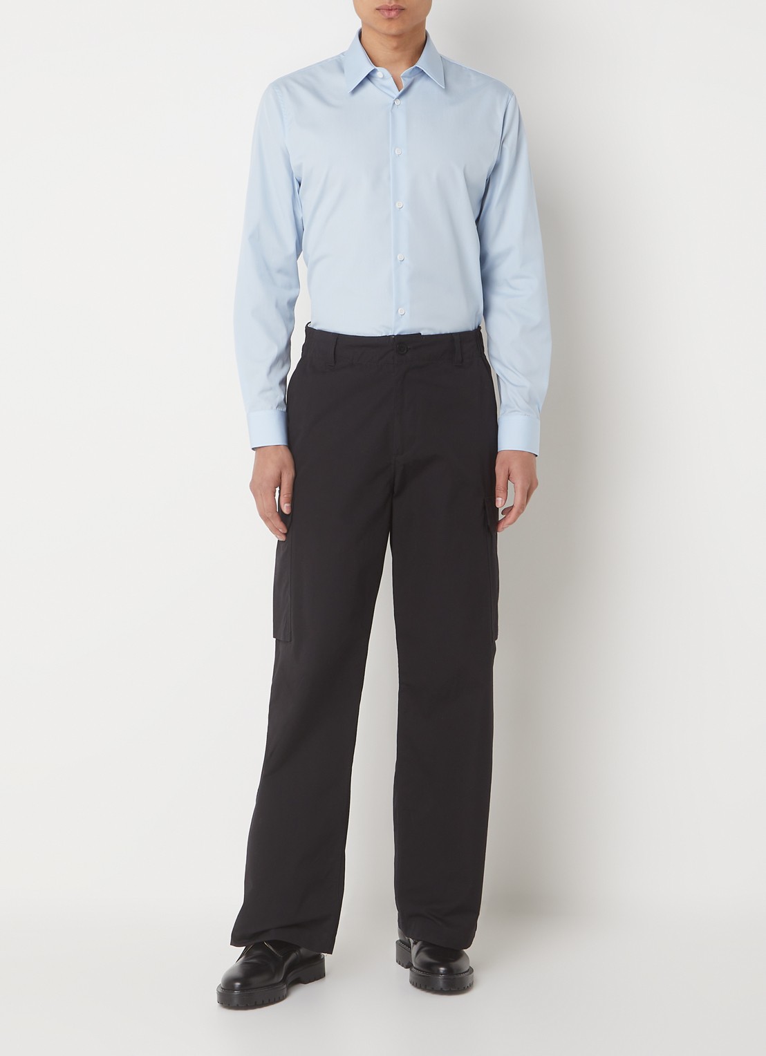 Sandro Slim fit overhemd - voorkant 4 lichtblauw