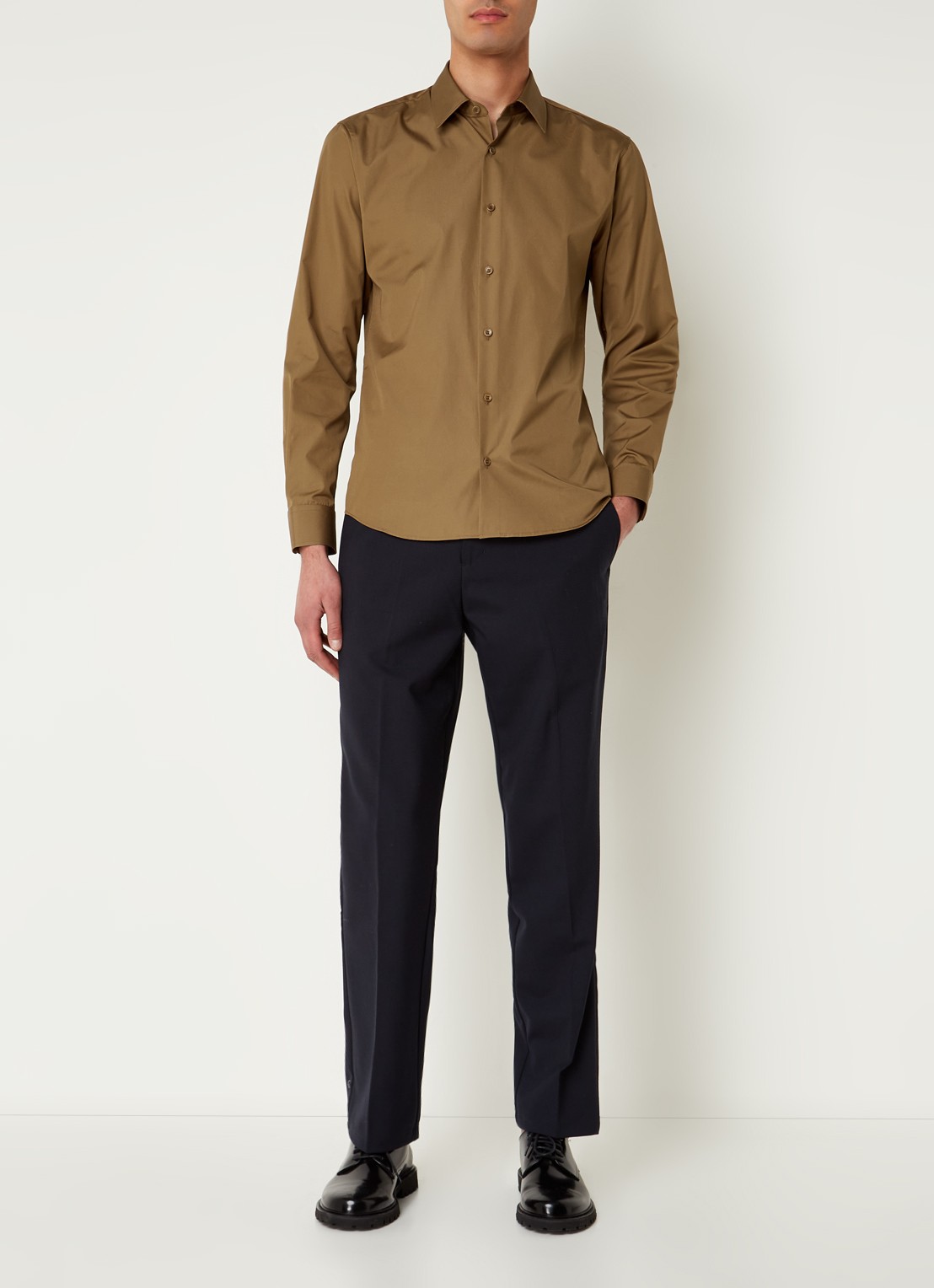 Sandro Slim fit overhemd - voorkant 2 camel