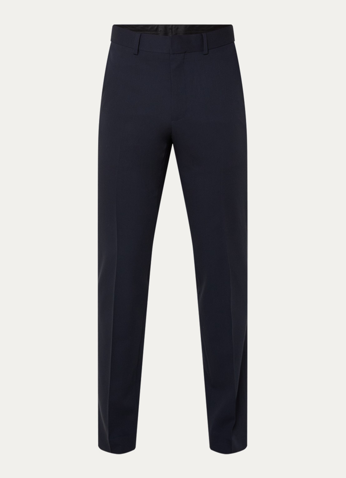 Sandro Slim fit pantalon van scheerwol met steekzakken - voorkant 4 donkerblauw