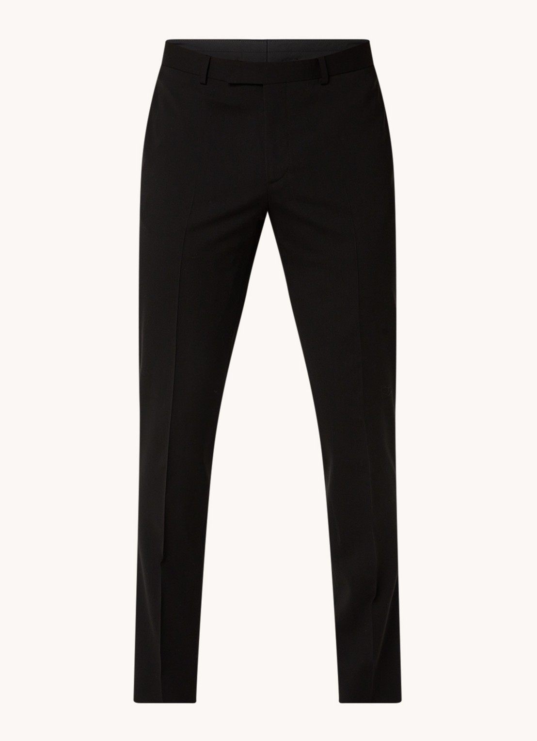 Sandro Slim fit pantalon van wol met steekzakken - voorkant 2 zwart