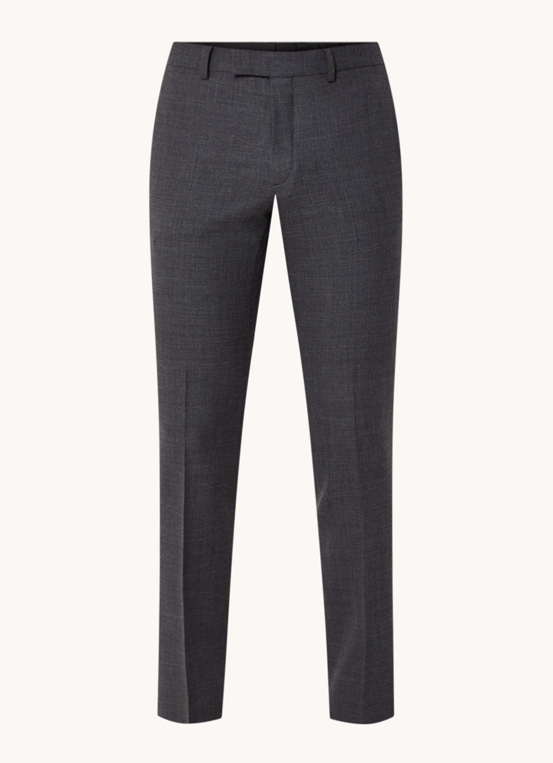 Sandro Slim fit pantalon van wol met stretch - voorkant 4 donkergrijs