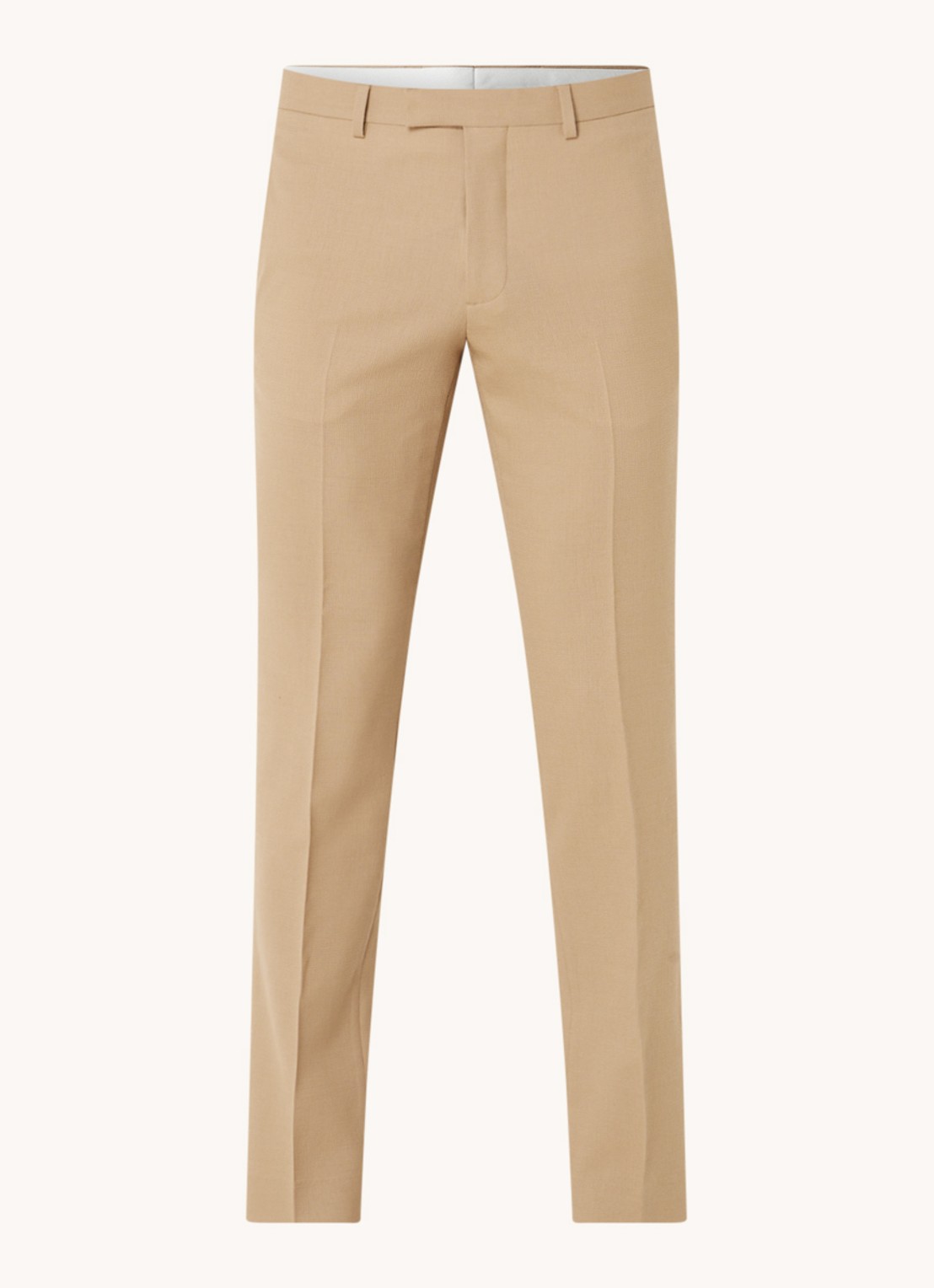 Sandro Slim fit pantalon van wol - voorkant 2 donkerbeige