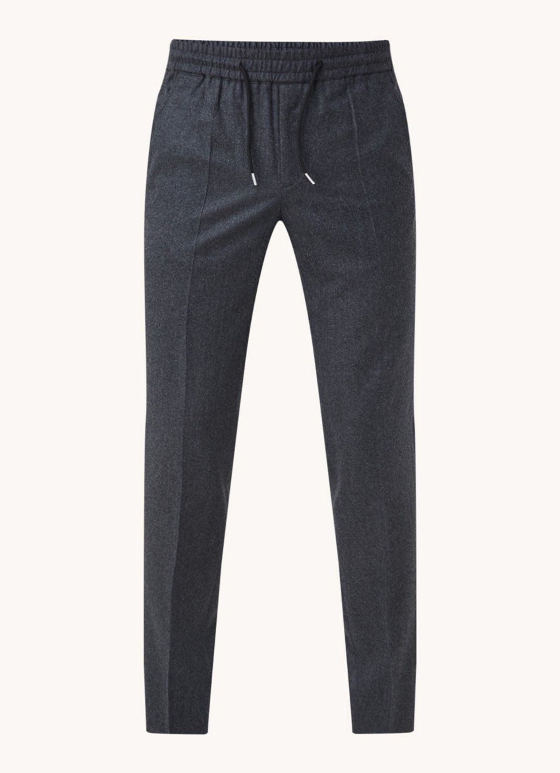 Sandro Slim fit pantalon van wolblend - voorkant 4 donkergrijs