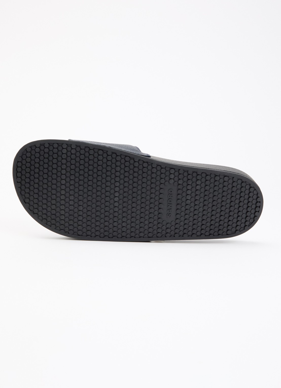 Sandro Slipper van leer met logo - detail 3 donkerblauw