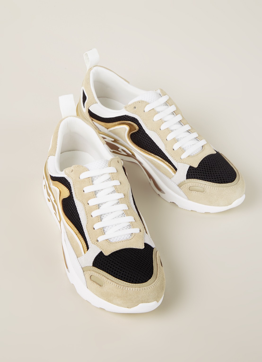 Sandro Sneaker met suède details - detail 4 zand