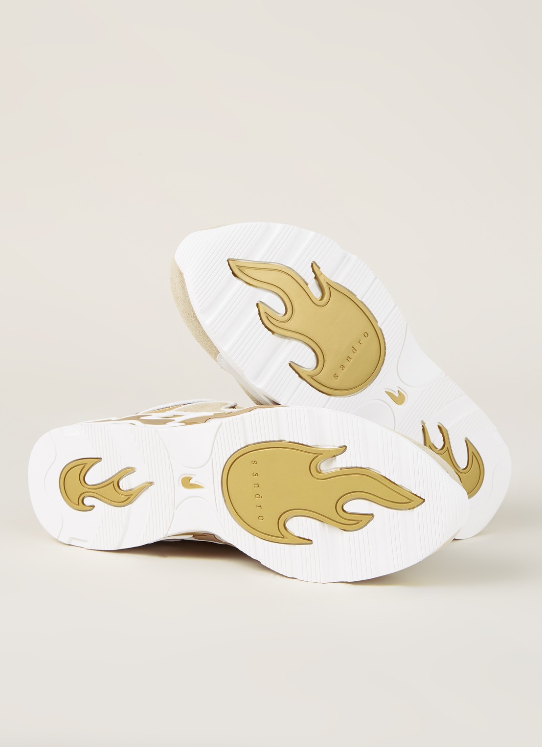 Sandro Sneaker met suède details - detail 5 zand