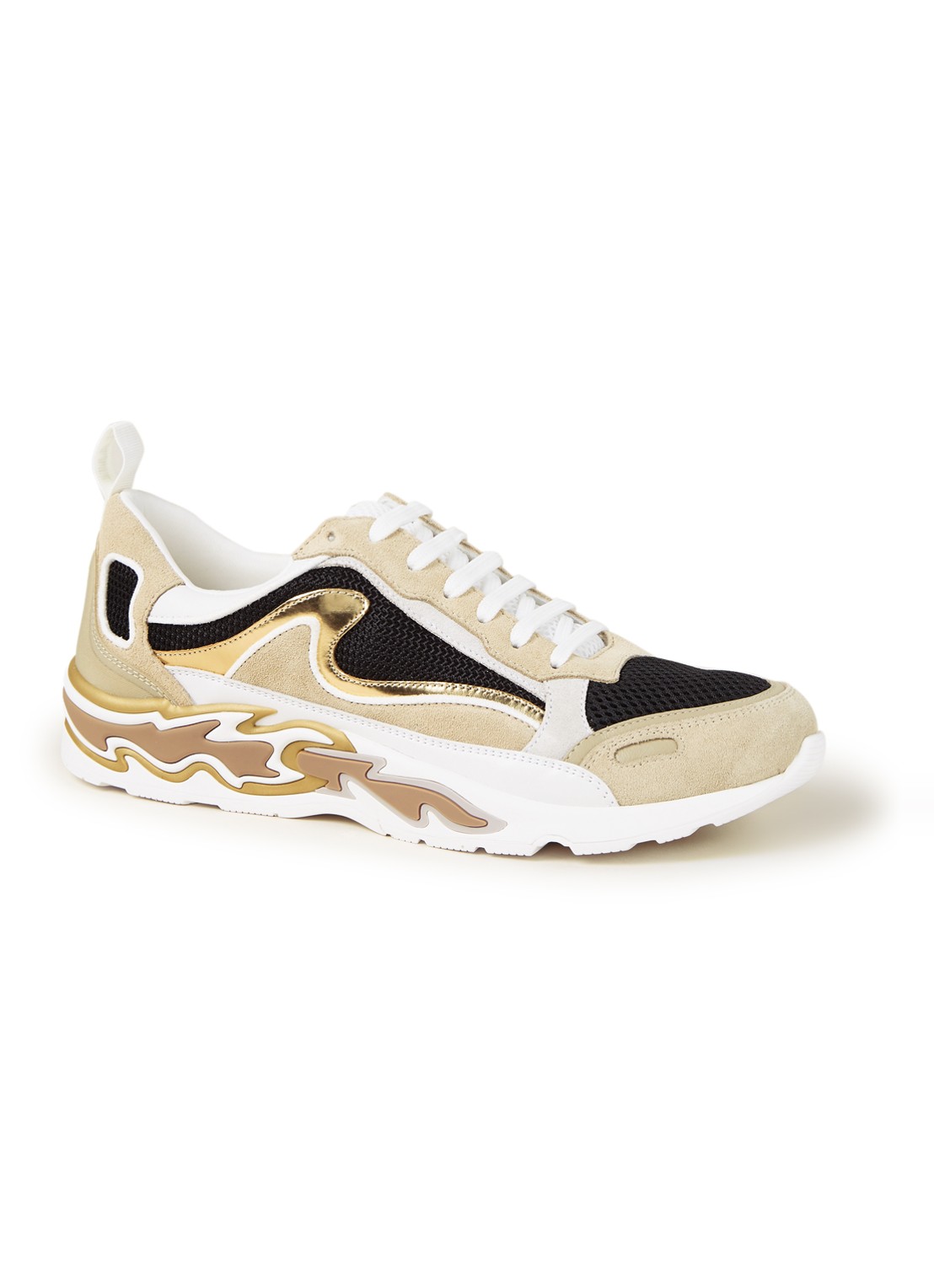 Sandro Sneaker met suède details - voorkant zand