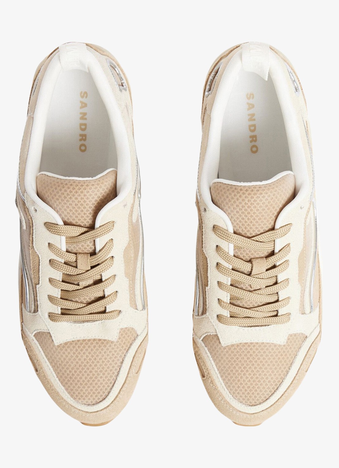 Sandro Sneaker met suède details - detail 3 beige