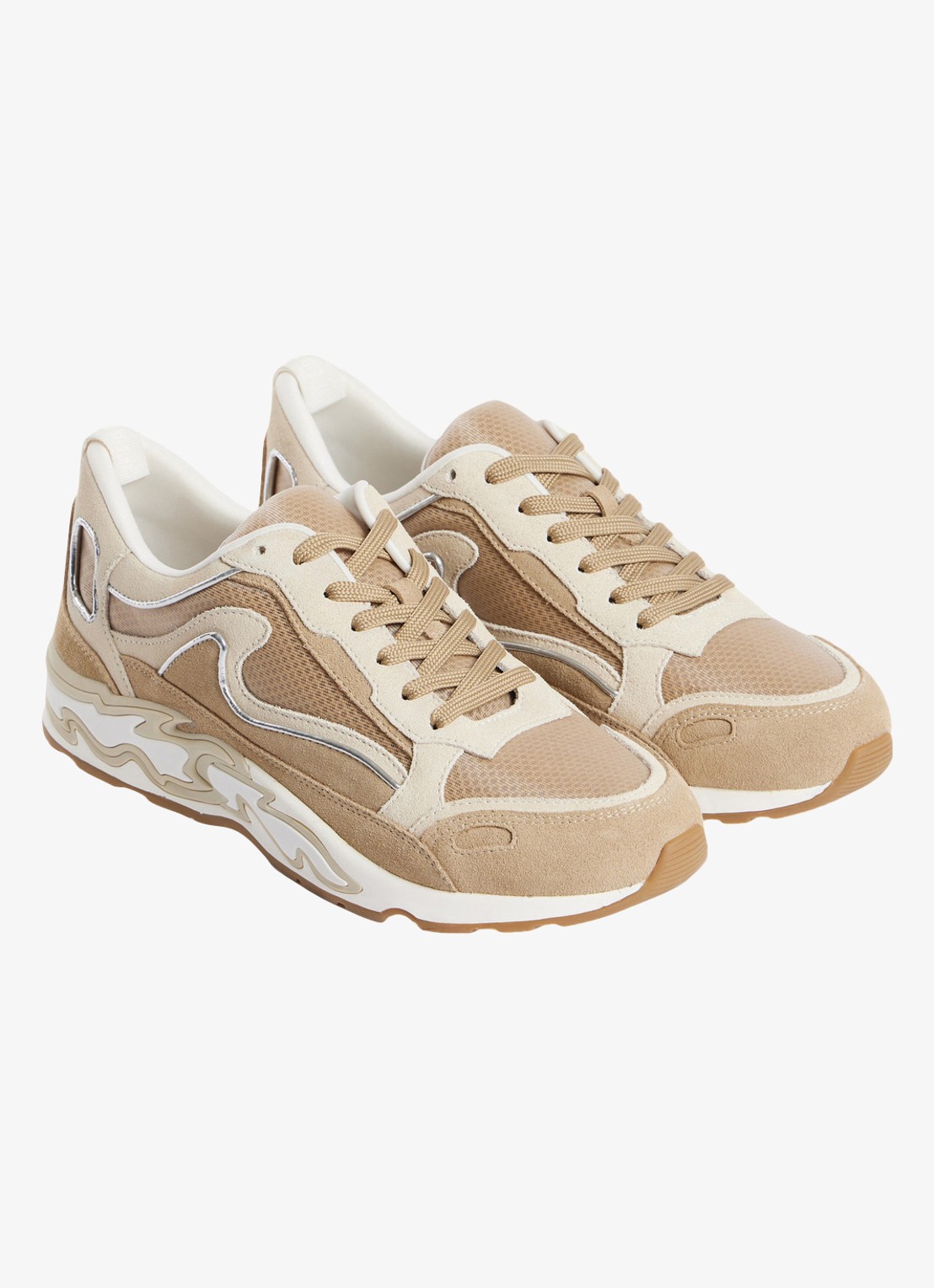 Sandro Sneaker met suède details - detail 4 beige