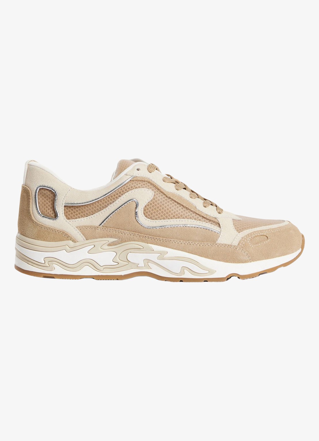 Sandro Sneaker met suède details - voorkant beige