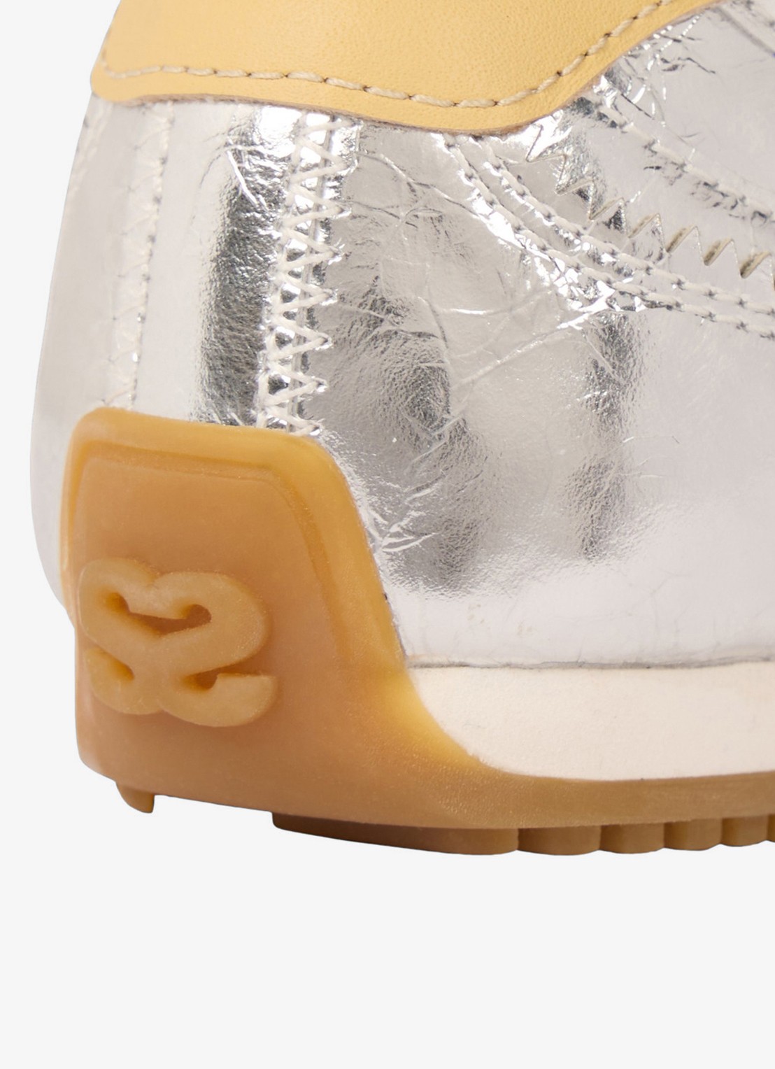 Sandro Sneaker van leer met metallic finish - detail 6 zilver