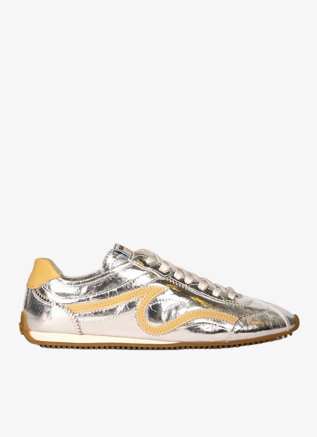 Sandro Sneaker van leer met metallic finish - voorkant zilver