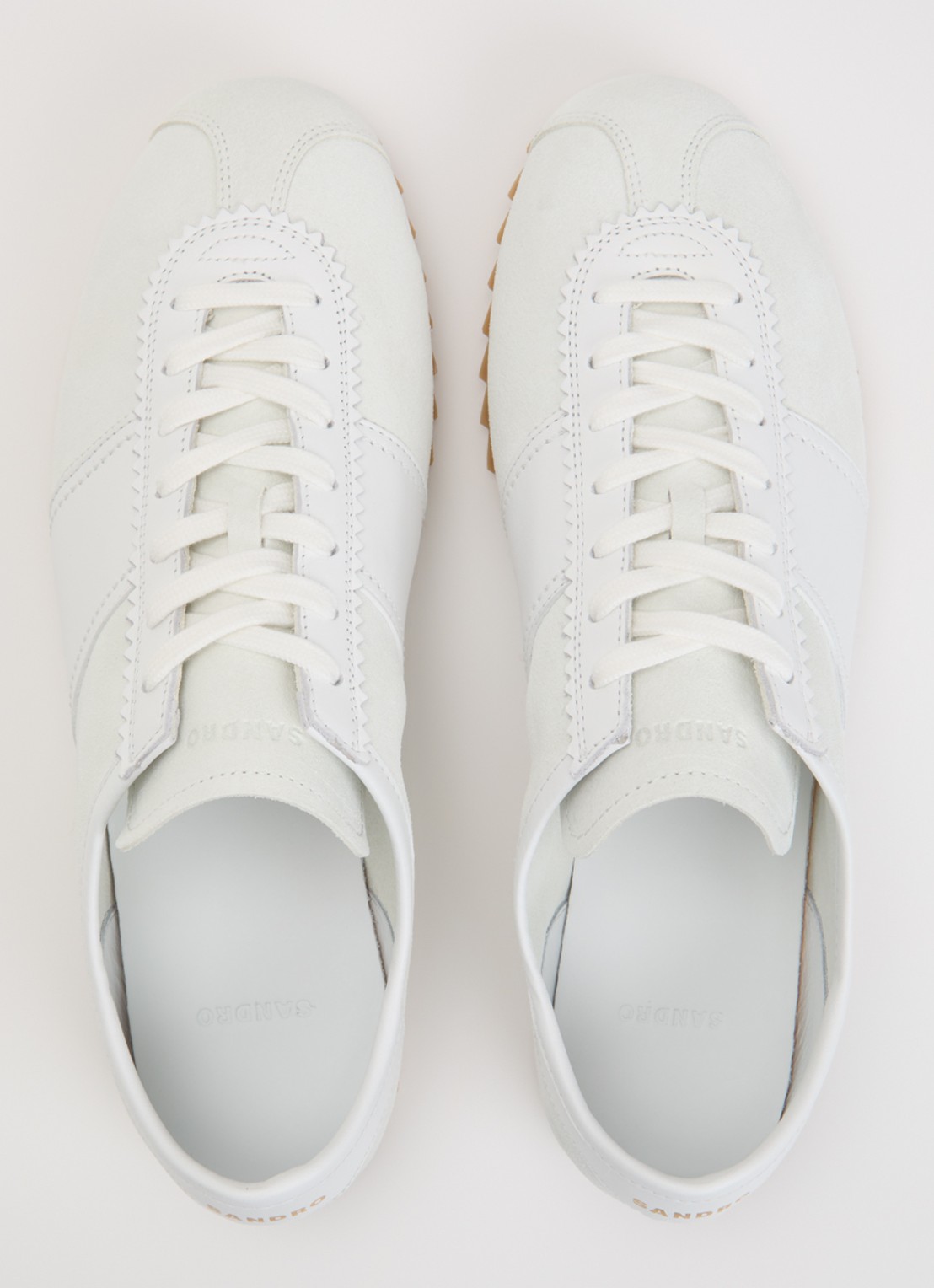 Sandro Sneaker van suède met details van leer - detail 4 wit
