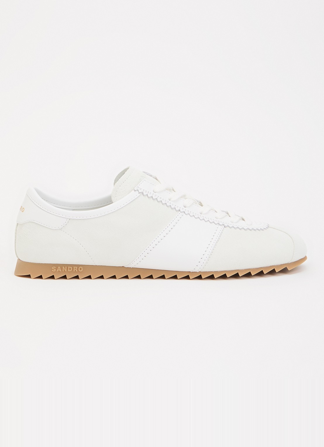 Sandro Sneaker van suède met details van leer - voorkant 2 wit