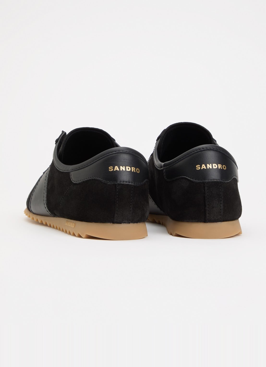 Sandro Sneaker van suède met leren details - achterkant 5 zwart