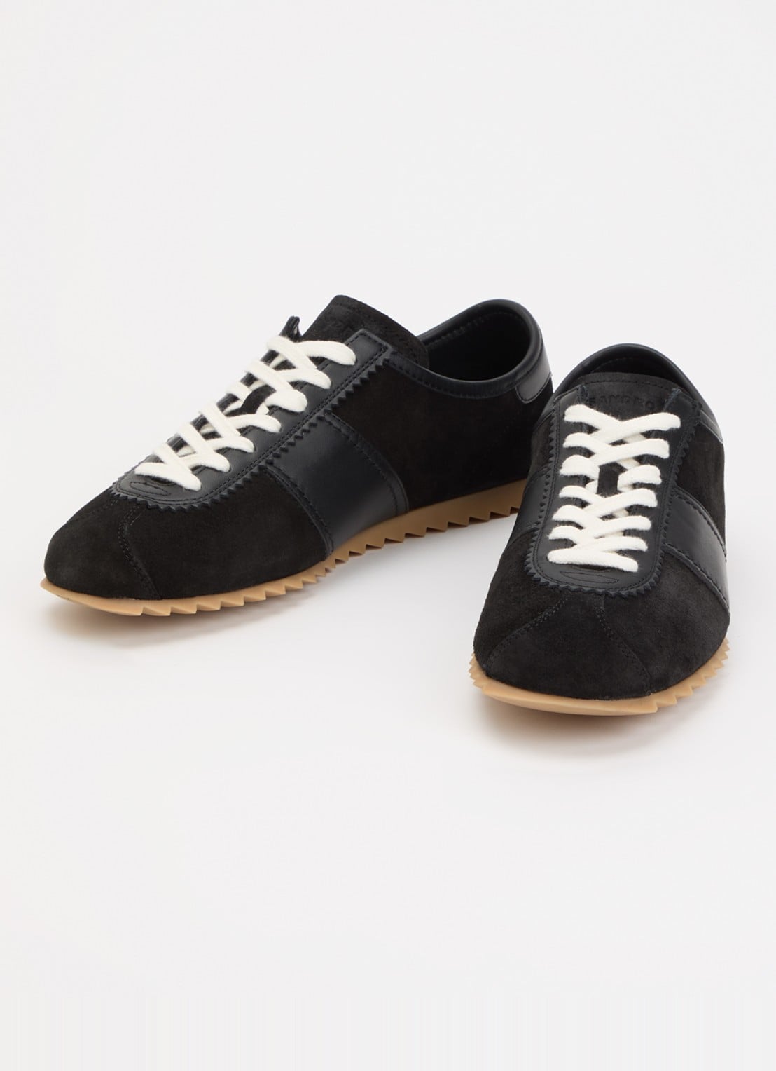 Sandro Sneaker van suède met leren details - detail 2 zwart
