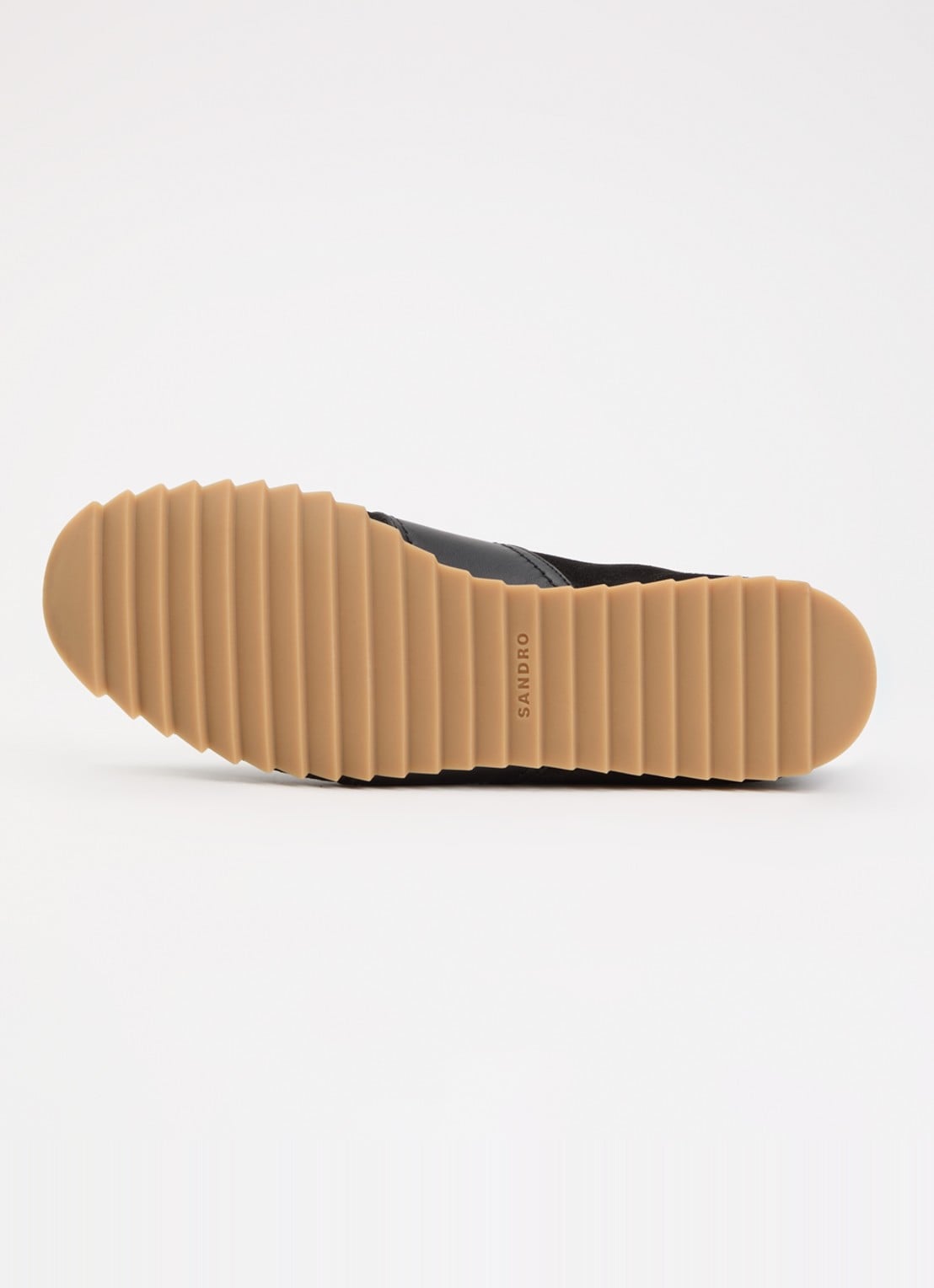 Sandro Sneaker van suède met leren details - detail 4 zwart
