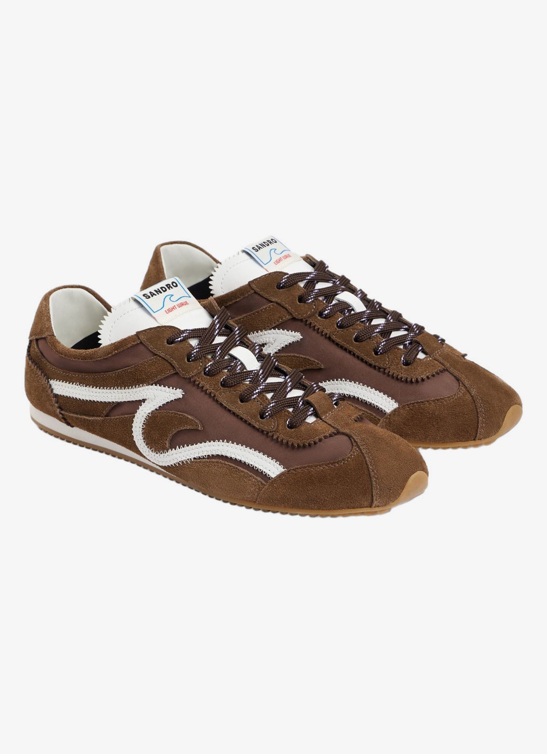 Sandro Sneaker van suède  - detail 4 bruin
