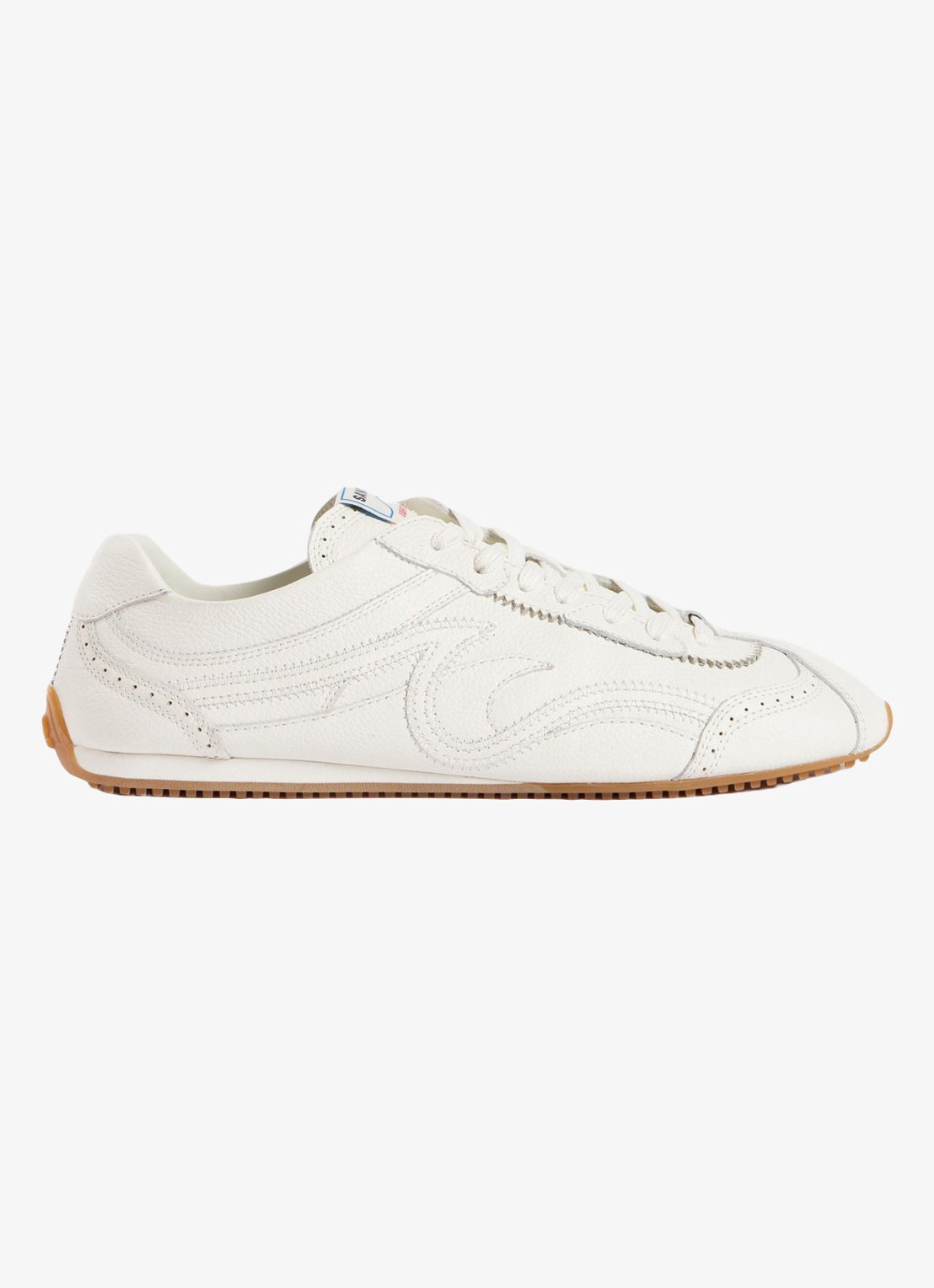 Sandro Sneakers van leer met dubbele veters - voorkant 5 ecru / wit