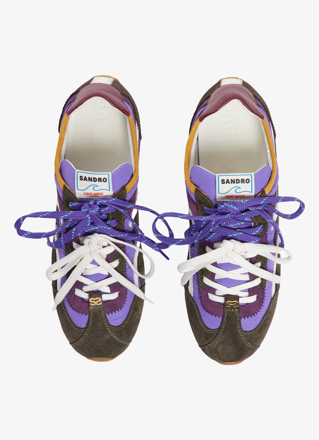 Sandro Sneakers van suède met dubbele veters - detail purple / paars
