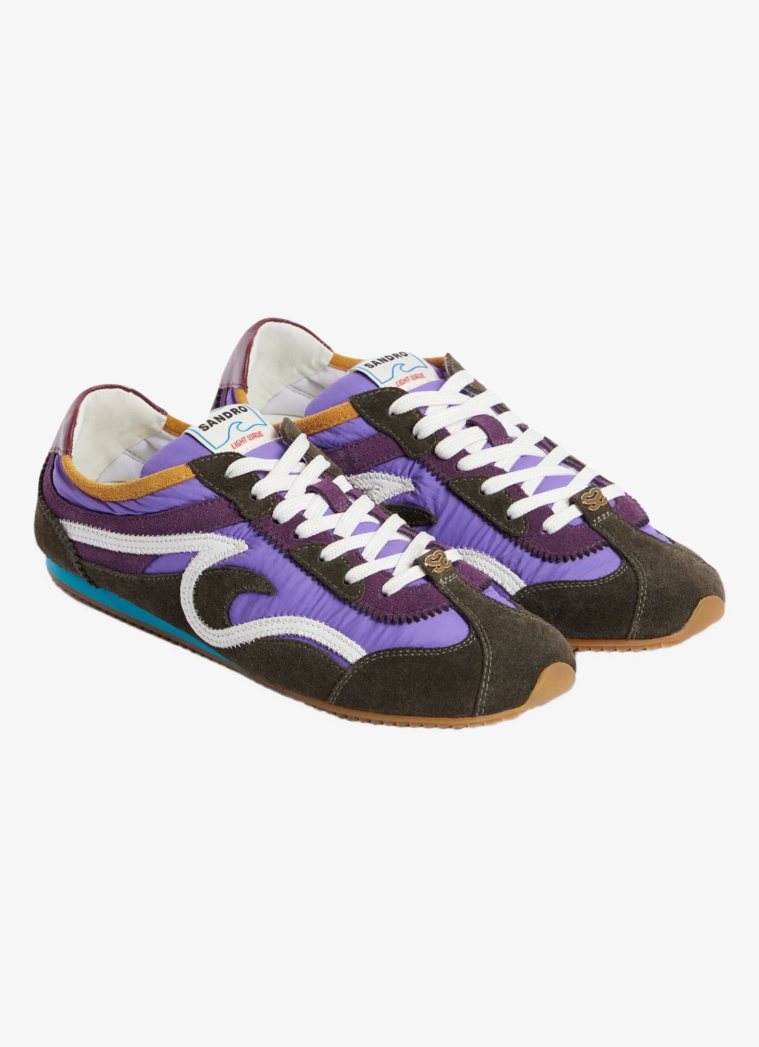 Sandro Sneakers van suède met dubbele veters - detail 2 purple / paars