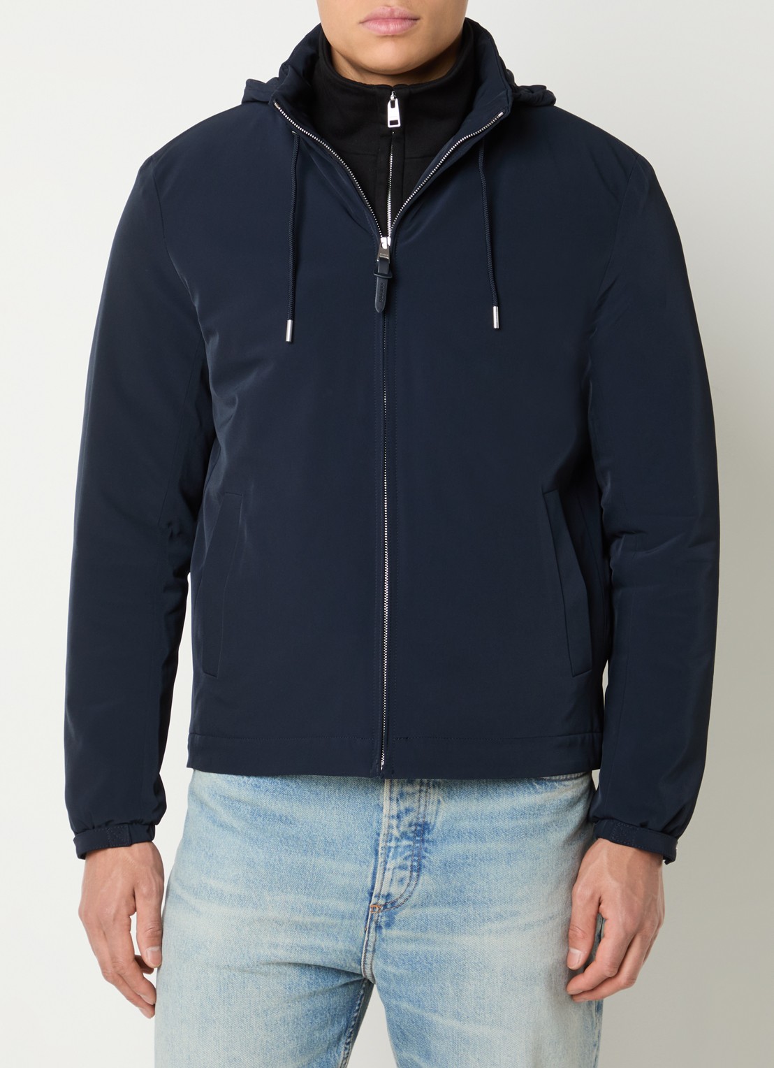 Sandro Softshell jack met opbergbare capuchon en steekzakken - detail 4 donkerblauw