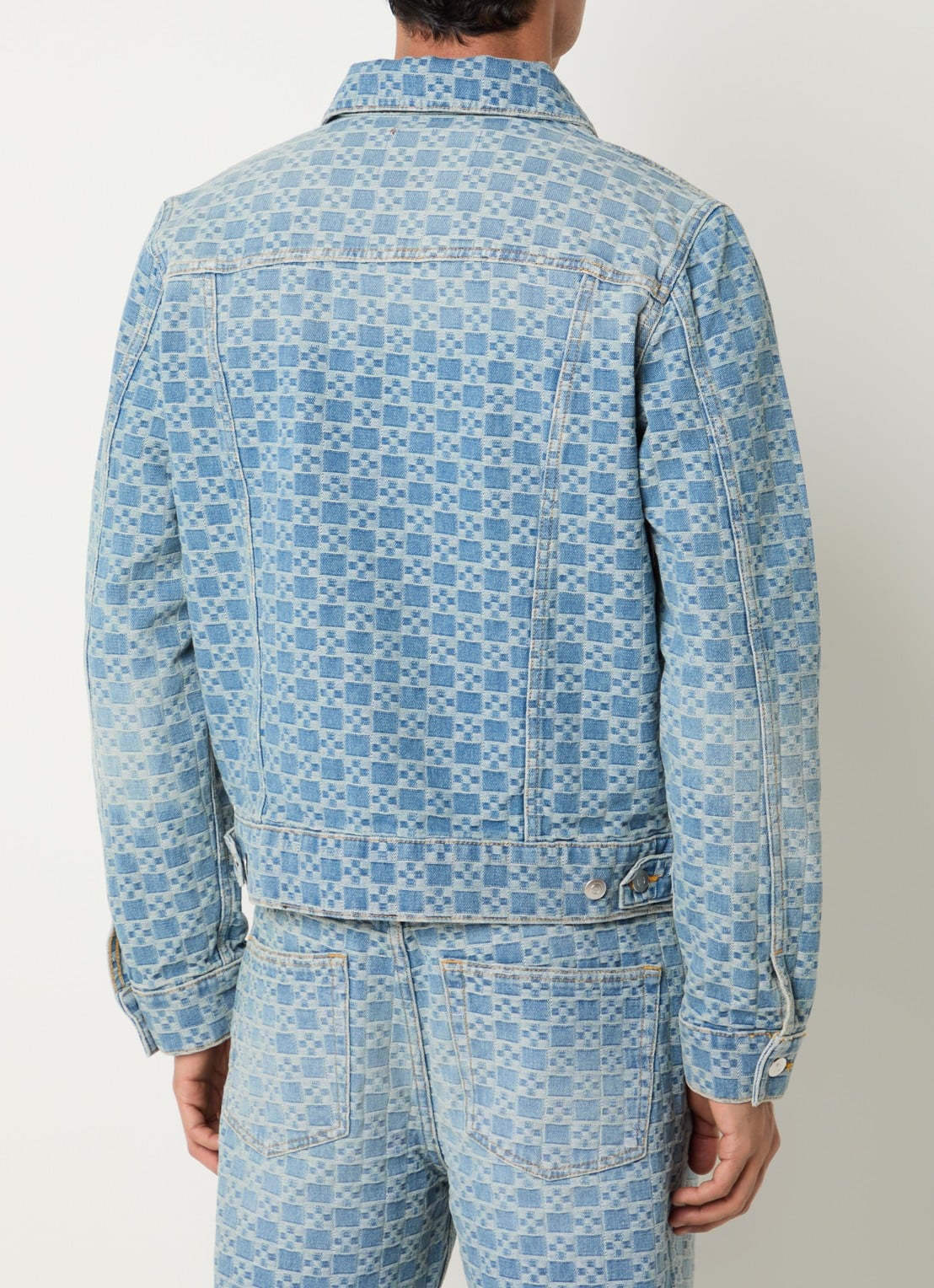 Sandro Spijkerjas met print en steekzakken - achterkant 4 indigo