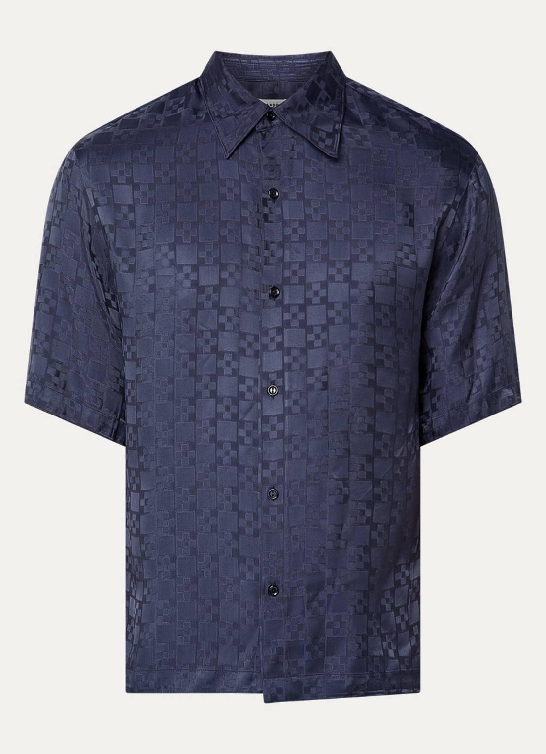 Sandro Square Cross loose-fit shirt - voorkant 3 navy blue / blauw