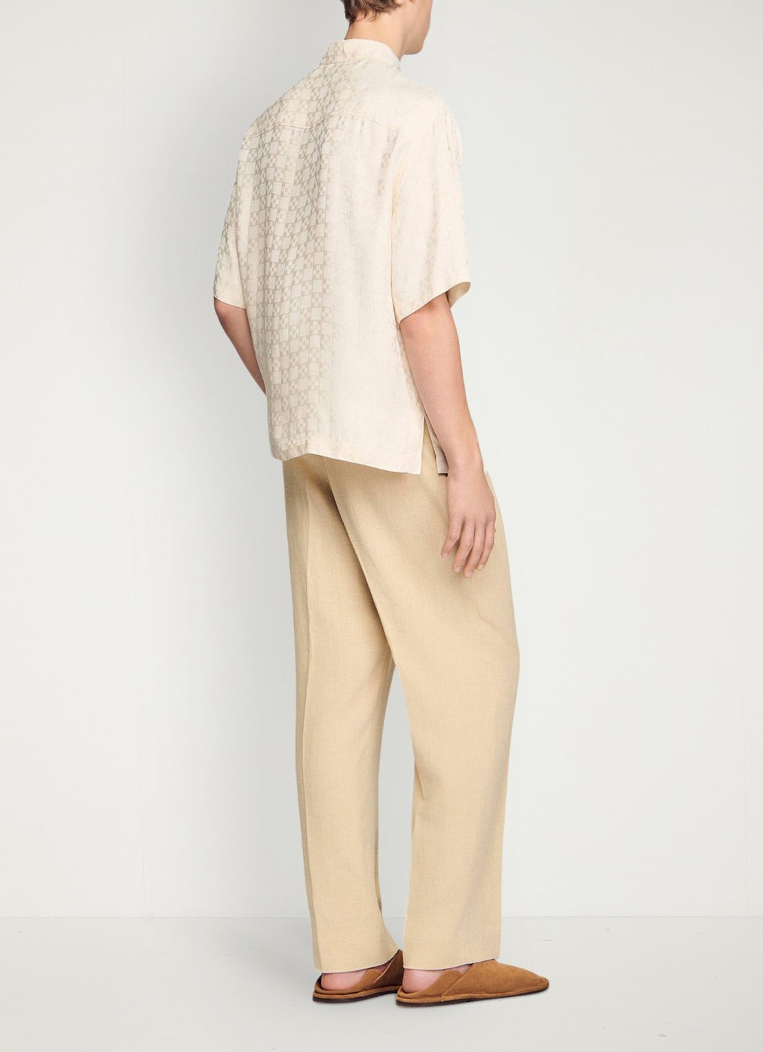 Sandro Square Cross loose-fit shirt - achterkant 5 white / wit