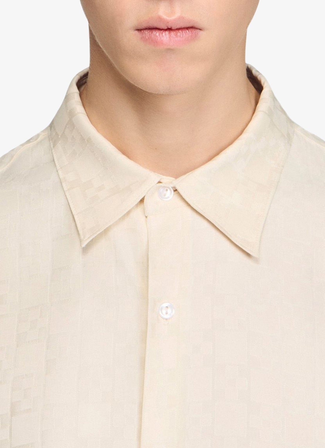 Sandro Square Cross loose-fit shirt - detail 9 white / wit