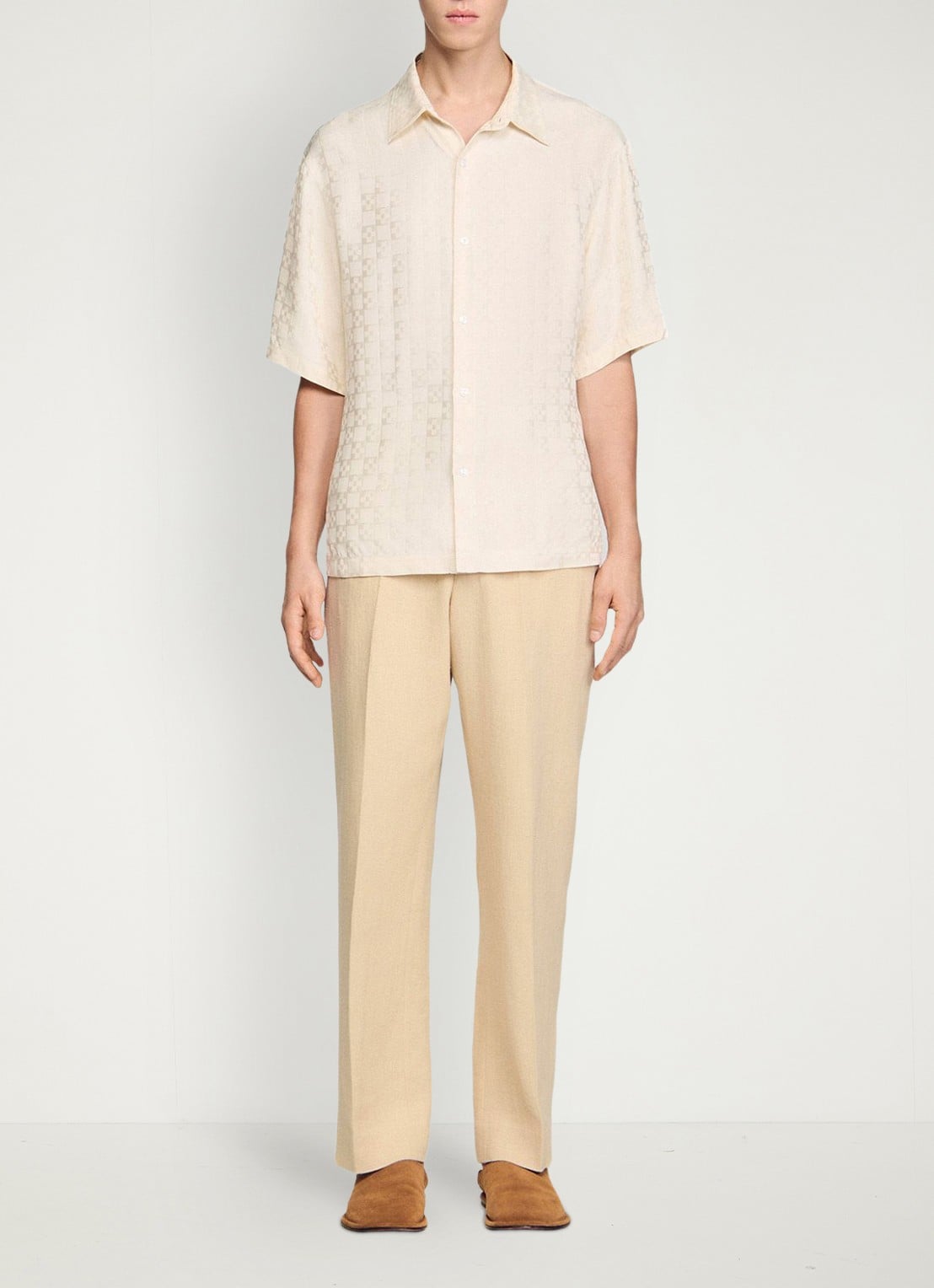 Sandro Square Cross loose-fit shirt - detail 10 white / wit