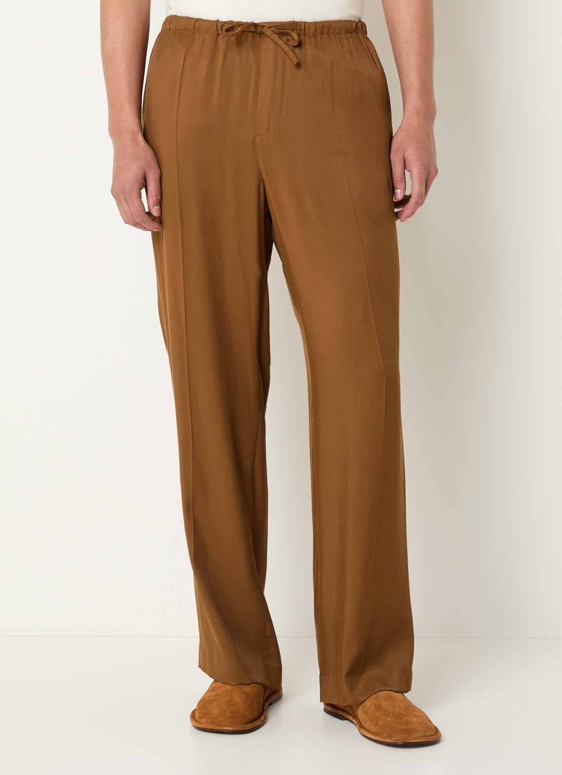 Sandro Straight fit broek met steekzakken - detail bruin