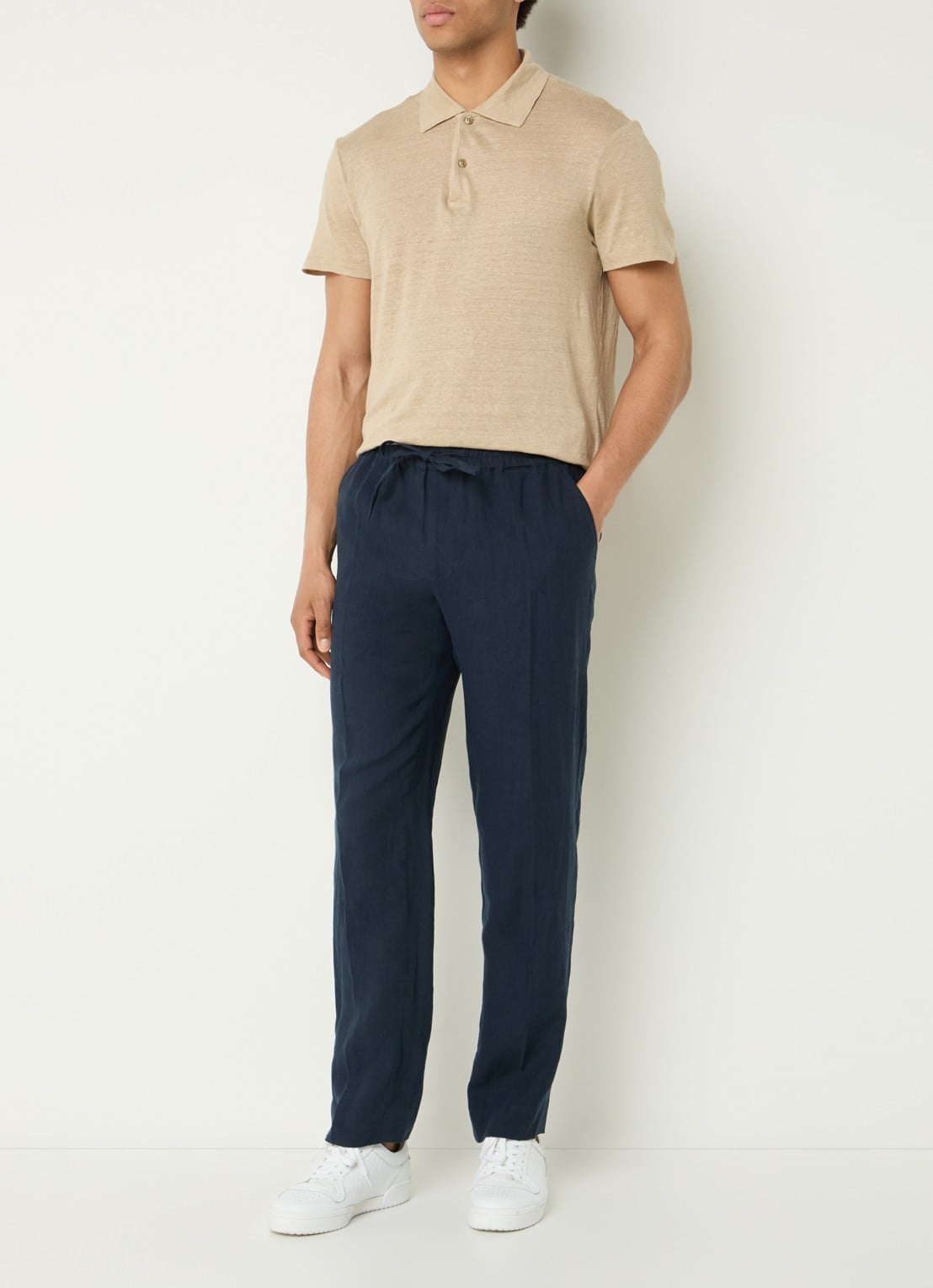 Sandro Straight fit broek met steekzakken - voorkant 2 donkerblauw