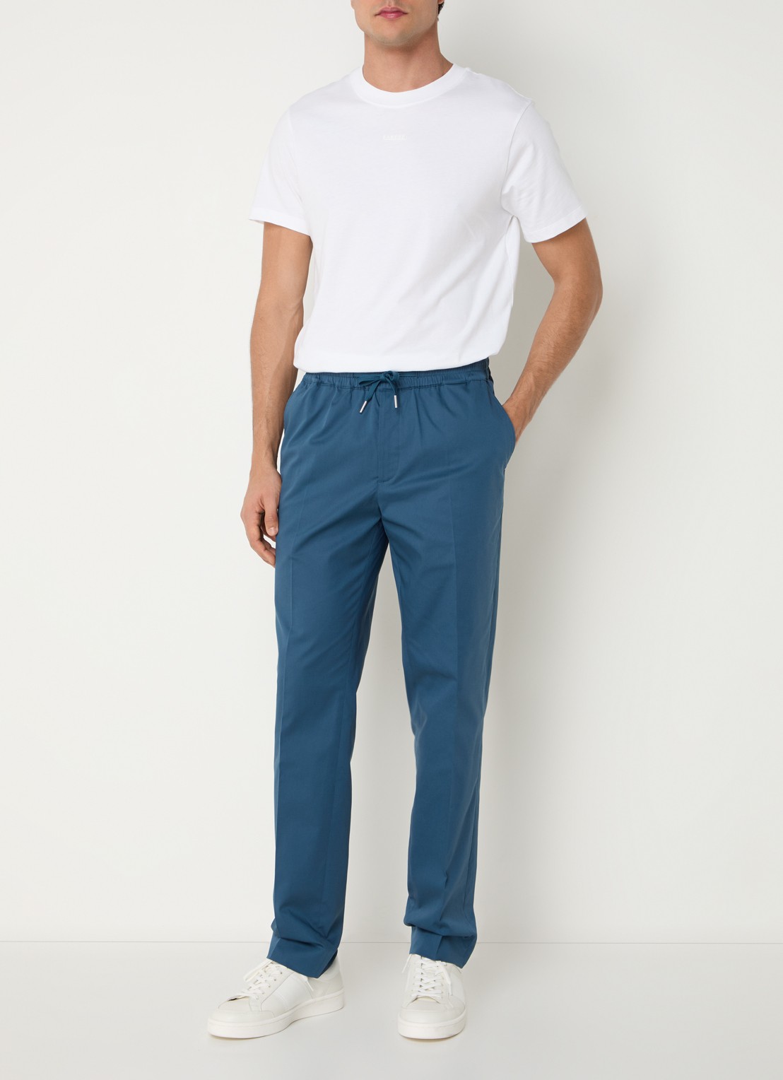 Sandro Straight fit chino  met steekzakken - voorkant 4 petrol