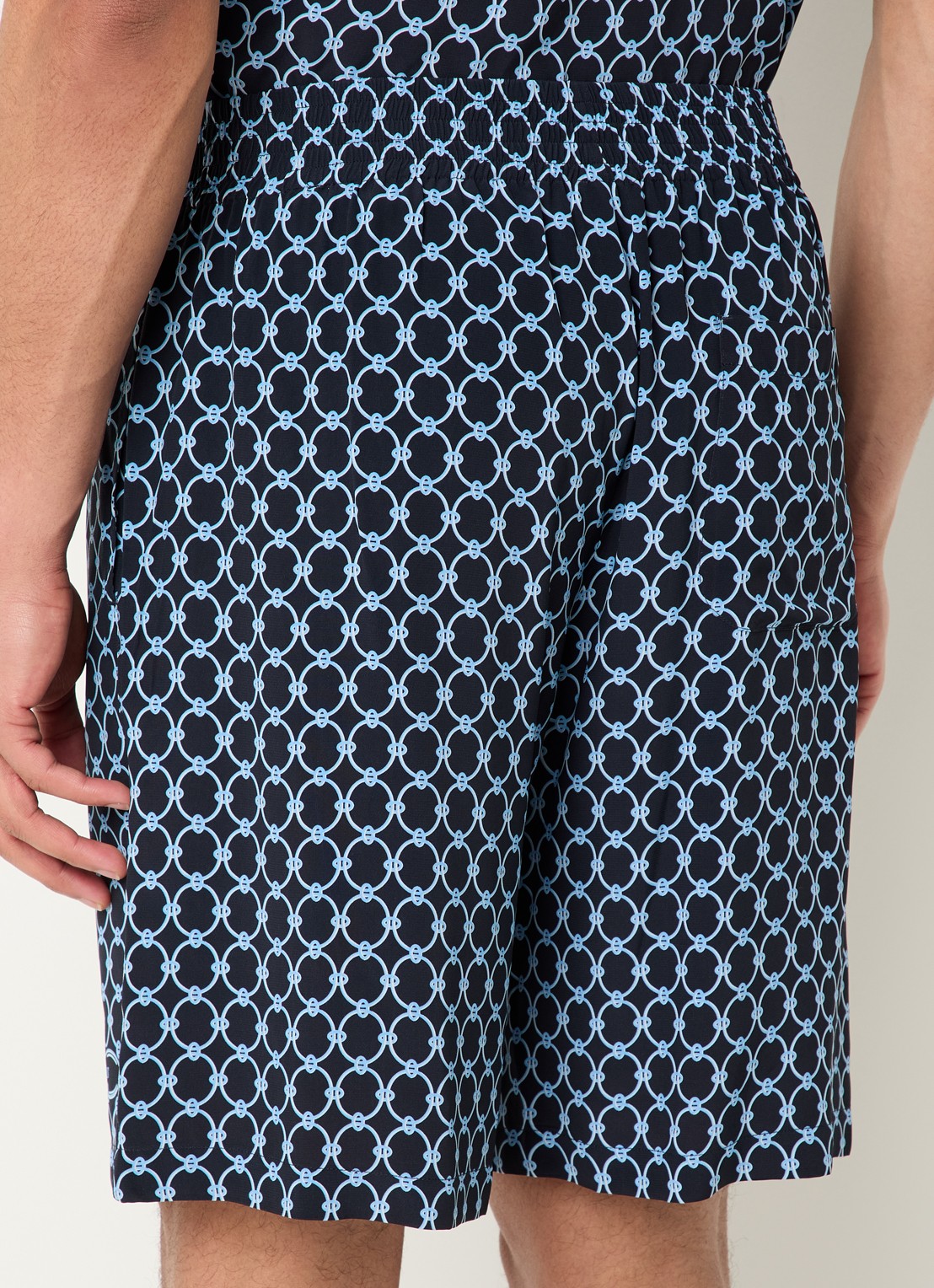 Sandro Straight fit korte broek met steekzakken - achterkant 2 donkerblauw