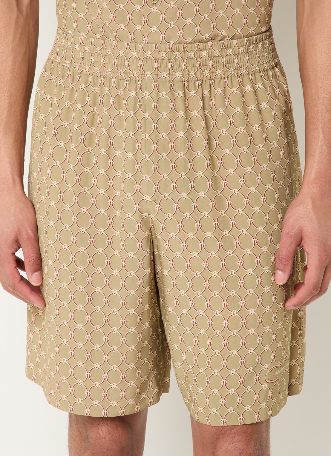 Sandro Straight fit korte broek met steekzakken - detail khaki
