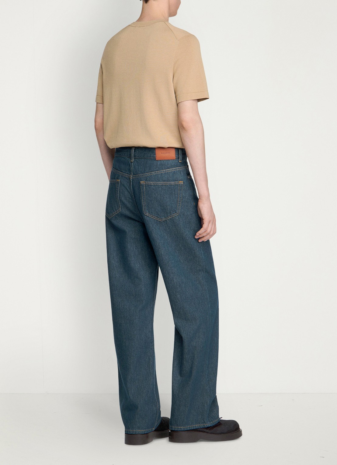 Sandro Straight fit leg jeans met steekzakken - achterkant 4 donkerblauw