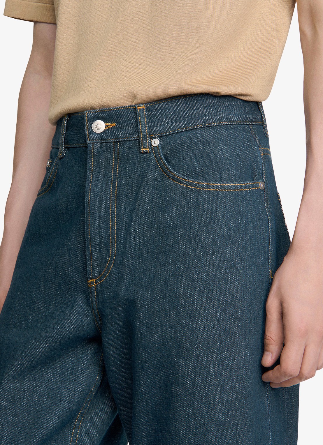 Sandro Straight fit leg jeans met steekzakken - detail 2 donkerblauw