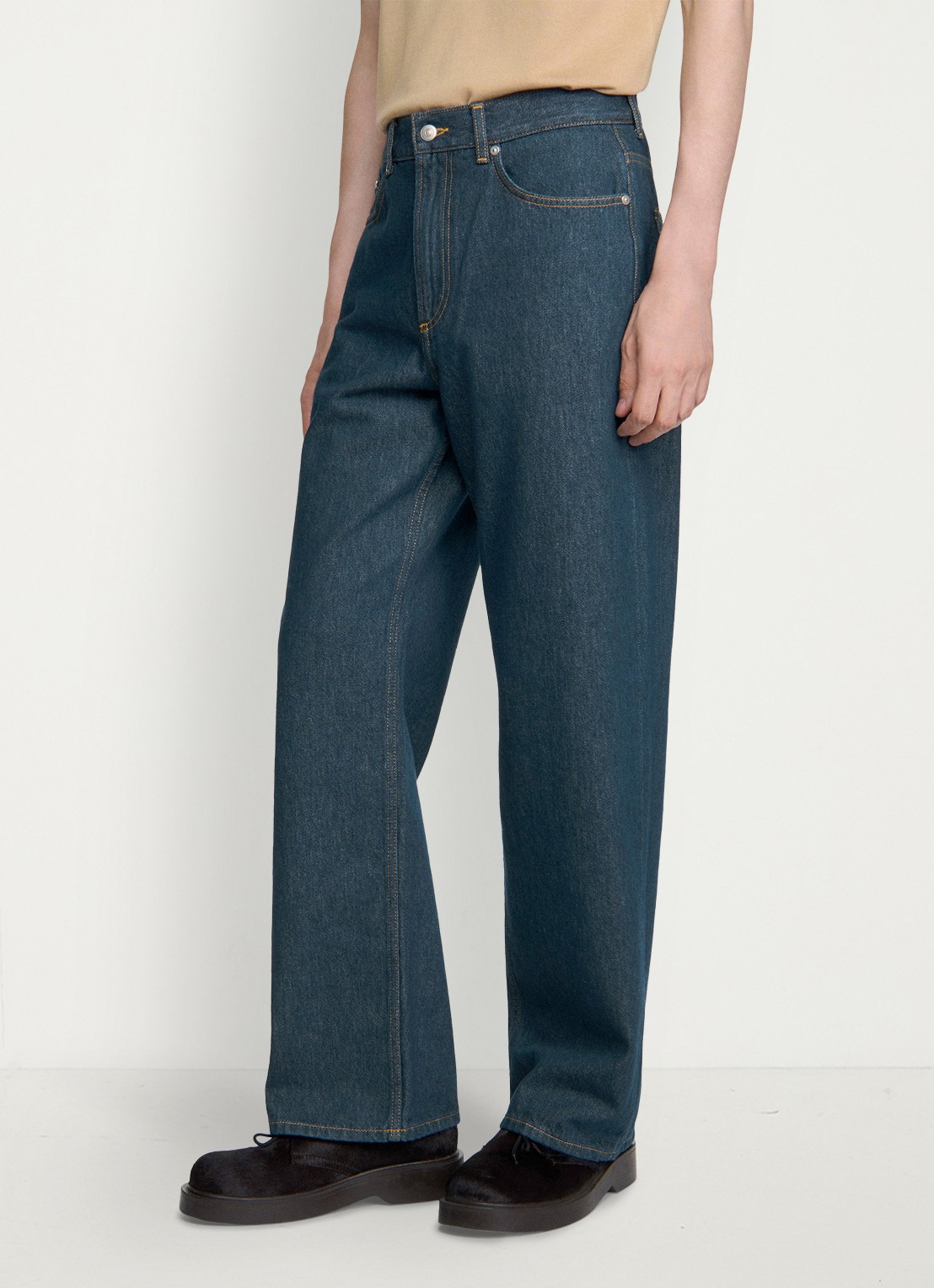 Sandro Straight fit leg jeans met steekzakken - detail 3 donkerblauw