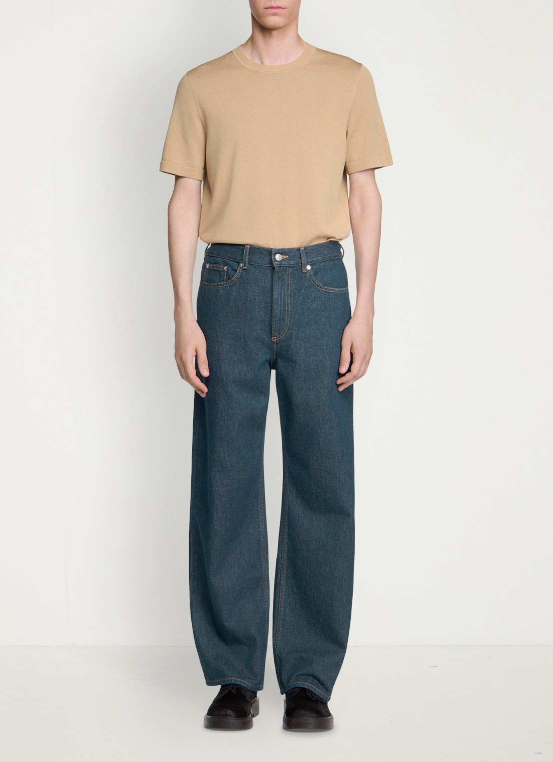 Sandro Straight fit leg jeans met steekzakken - voorkant 6 donkerblauw