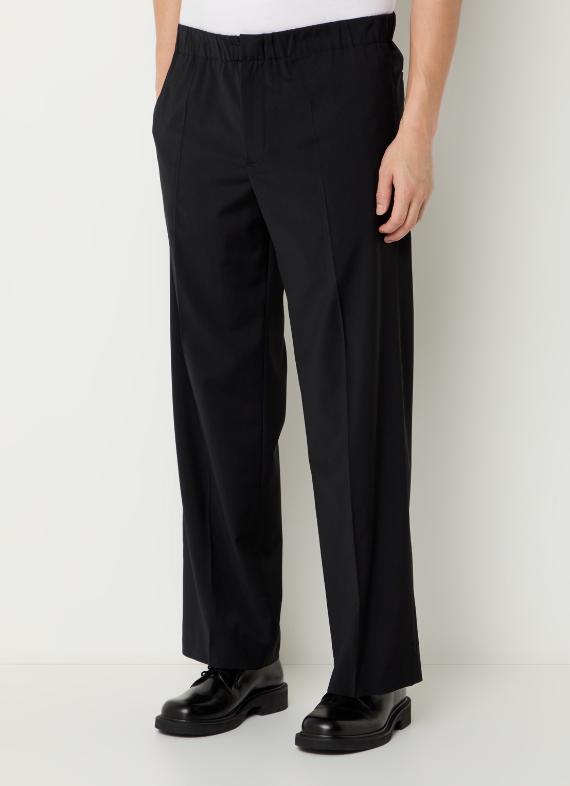 Sandro Straight fit pantalon in wolblend met steekzakken - detail 2 zwart