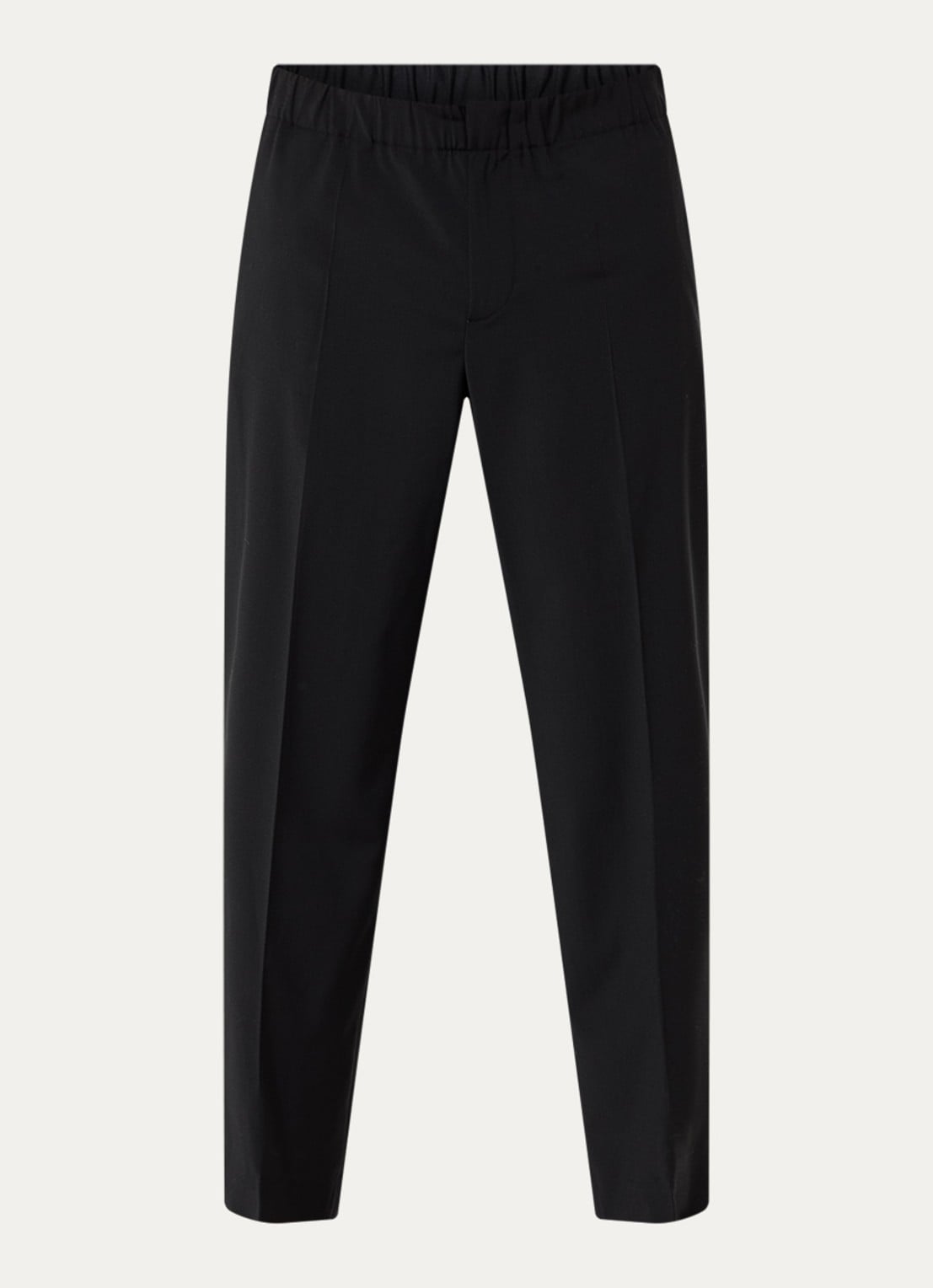 Sandro Straight fit pantalon in wolblend met steekzakken - voorkant 4 zwart