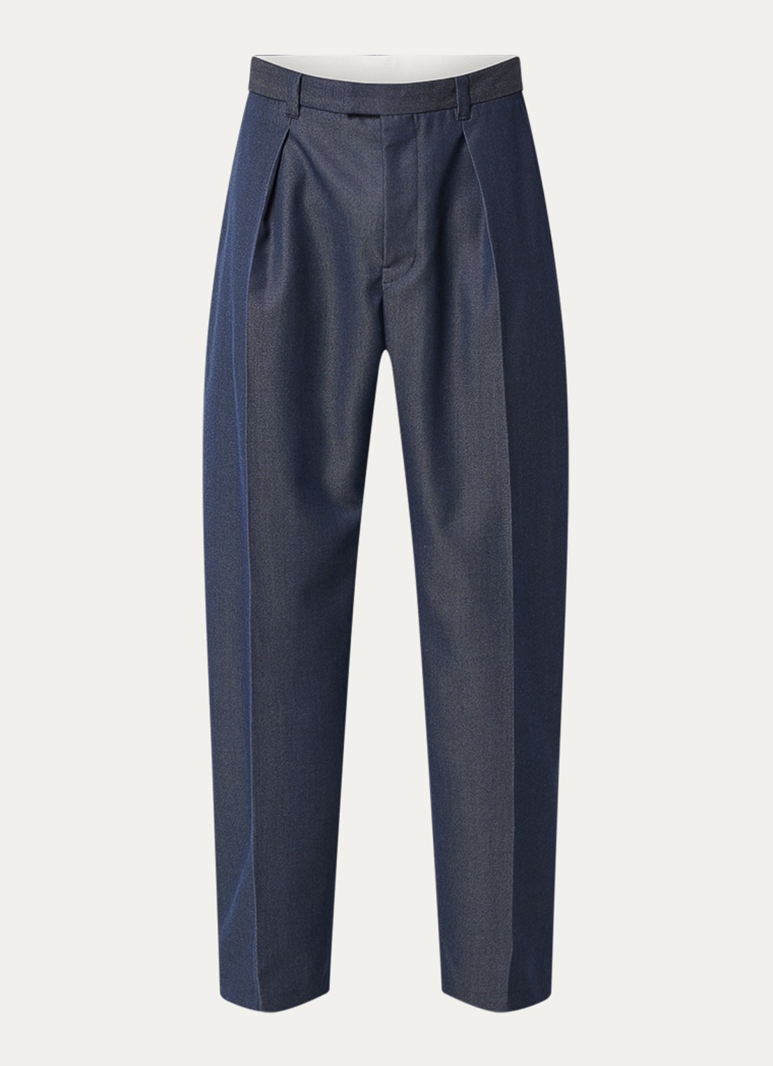Sandro Straight fit pantalon in wolblend met steekzakken - voorkant indigo